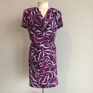 Diane Von Furstenberg Danil print cowl neckline dress